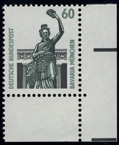 1341 SWK 60 Pf Ecke ur ** postfrisch