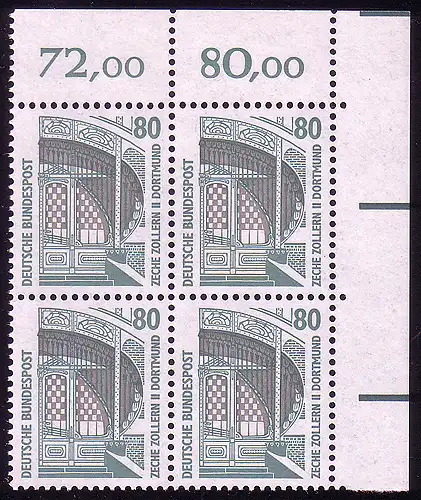1342 SWK 80 Pf Eck-Vbl. or ** postfrisch