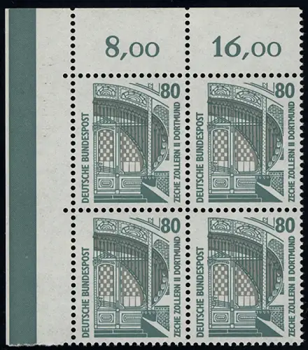 1342 SWK 80 Pf Eck-Vbl. ol ** postfrisch