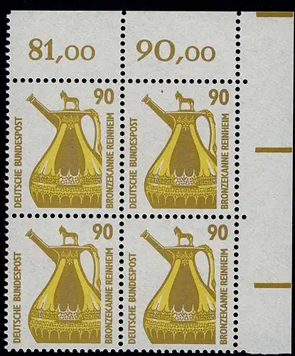 1380 SWK 90 Pf Eck-Vbl. or ** postfrisch