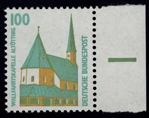 1406u SWK 100 Pf Seitenrand re. ** postfrisch