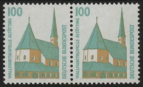 1406u SWK 100 Pf waag. Paar ** postfrisch