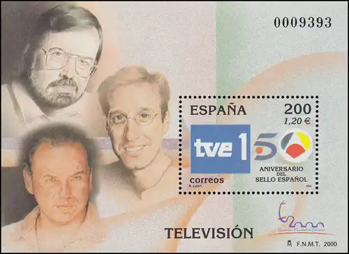 Spanien Block 94 Fernsehen: Senderemblem, **/MNH