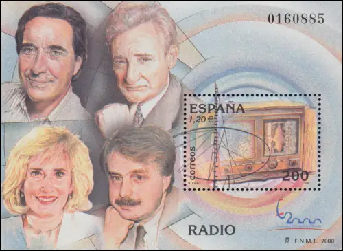 Spanien Block 95 Radio: Parabolantenne / Fernsehgerät, **/MNH