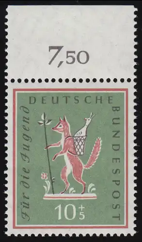 286 Jugend Volkslieder 10+5 Pf ** Oberrand dgz durchgezähnt