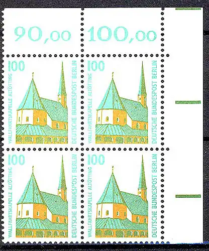 834 SWK 100 Pf Eck-Vbl. or ** postfrisch