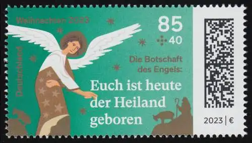 3793 Weihnachten: Heiland geboren - nassklebend, postfrisch **/MNH