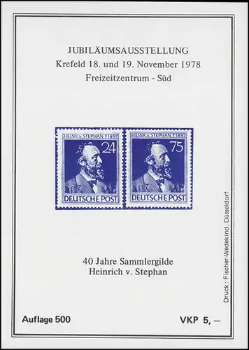 Ausstellung 40 Jahre Sammlergilde Heinrich von Stephan Krefeld 1978 - blau