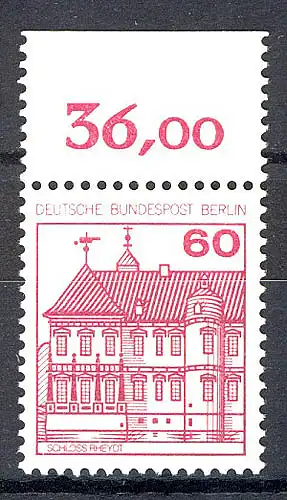 611 Burgen u.Schl. 60 Pf Oberrand ** postfrisch
