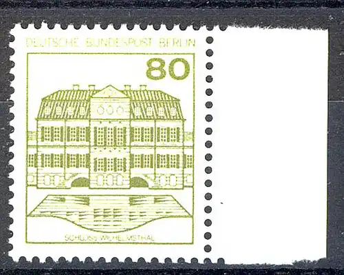 674 Burgen u.Schl. 80 Pf Seitenrand re. ** postfrisch