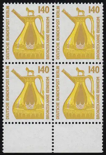 832 SWK 140 Pf UR-Viererbl. ** postfrisch