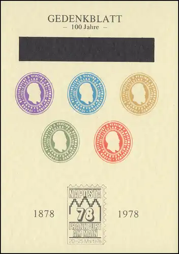 Gedenkblatt NAPOSTA Frankfurt/Main 100 Jahre Verein der Briefmarkenkunde 1978