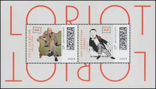 Block 92 Geburtstag von Bülow und Loriot, postfrisch ** / MNH