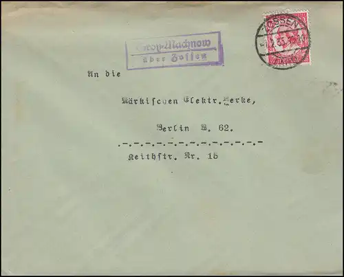 Landpost Groß-Machnow über Zossen Land 1.2.35 auf Brief