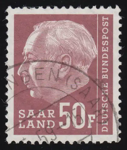 Saarland 422 Heuss 50 Fr 1957, O