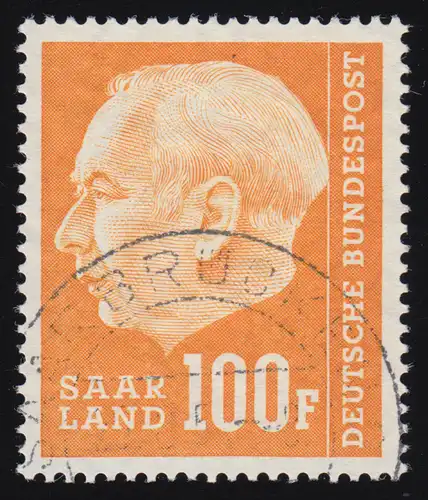 Saarland 426 Heuss 100 Fr 1957, O