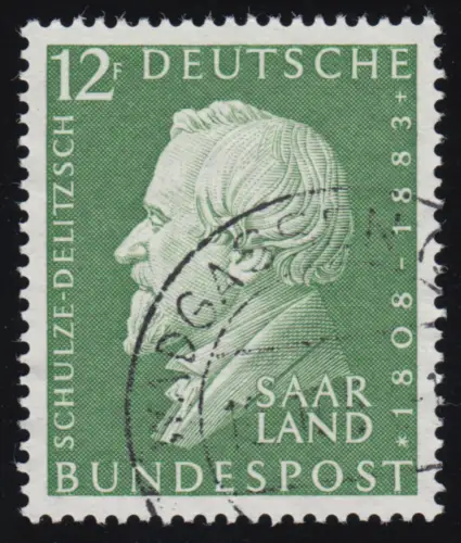 Saarland 438 Hermann Schulze-Delitzsch 1958, gestempelt O