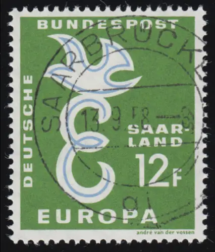 Saarland 439 Europa 12 Fr 1958, gestempelt O