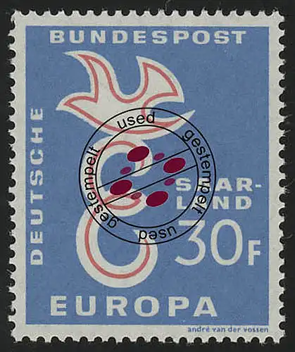 Saarland 440 Europa 30 Fr 1958, O