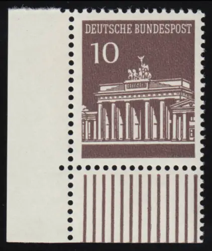 506 Brandenb. Tor 10 Pf Ecke ul ** postfrisch