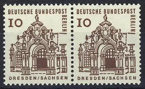 242 Bauwerke klein 10 Pf waag. Paar ** postfrisch