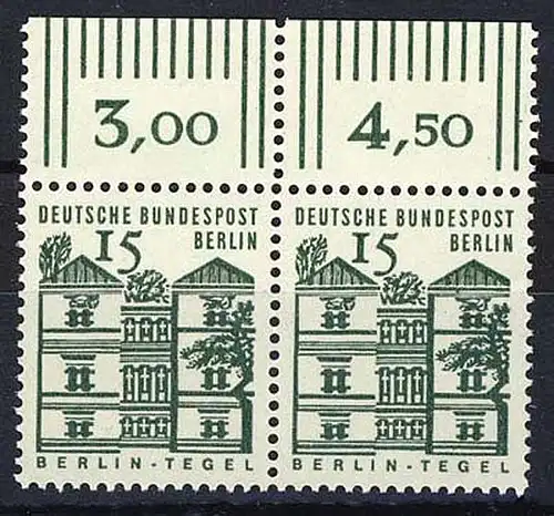 243 Bauwerke klein 15 Pf Paar OR ** postfrisch