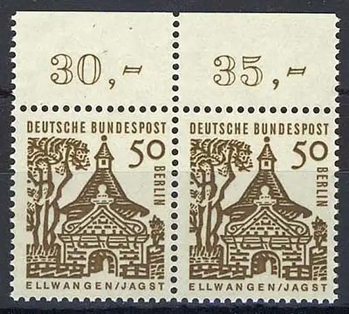 246 Bauwerke klein 50 Pf Paar OR ** postfrisch