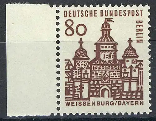 249 Bauwerke klein 80 Pf Seitenrand li. ** postfrisch