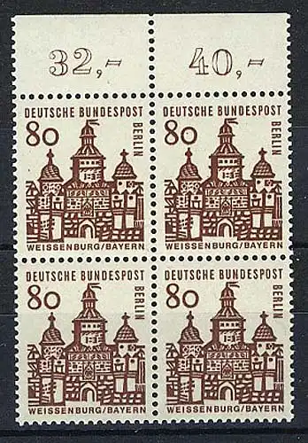249 Bauwerke klein 80 Pf OR-Viererbl. ** postfrisch