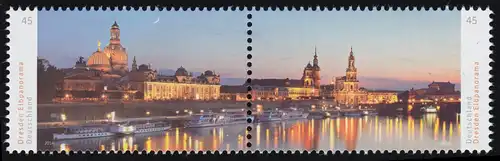 3068-3069 Panorama Dresden, Zusammendruck nassklebend, 10 Paare, alle **