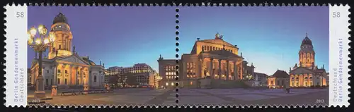 2983-2984 Panorama Gendarmenmarkt, Zusammendr. nasskl., 10 Paare, alle **