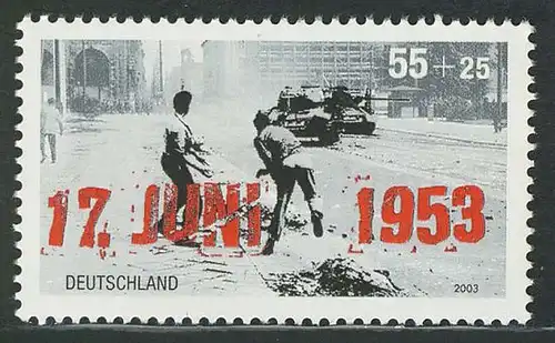 2342 Volksaufstand am 17. Juni 1953: 10 Einzelmarken, alle ** / MNH