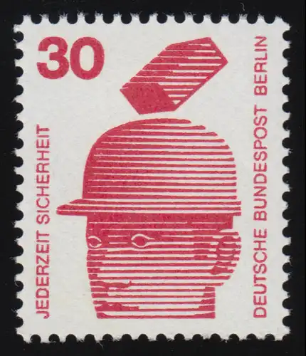 406a Unfall 30 Pf 1000er-Rolle, Einzelmarke + Nr. **