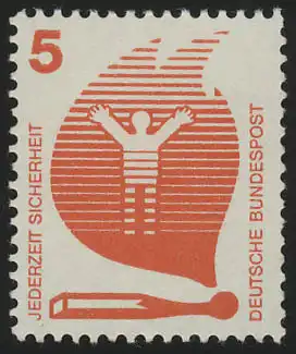 694a Unfall schwarze Nr. 5 Pf 500er-Rolle, Rollenanfang 500 **