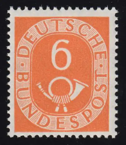 126 Posthorn 6 Pf, postfrisch **