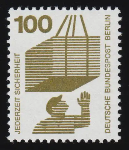 410a Unfall 100 Pf schwarze Nr., Einzelmarke + Nr. **