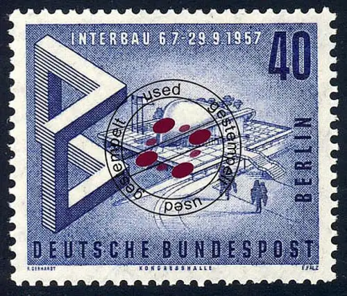 162 Bau Austellung 40 Pf Modell Kongresshalle, gestempelt O