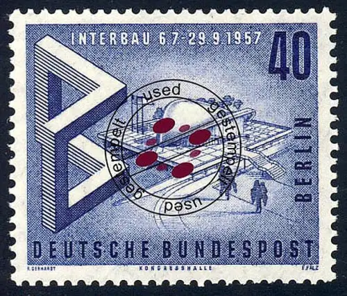 162 Bau Austellung 40 Pf Modell Kongresshalle, gestempelt O