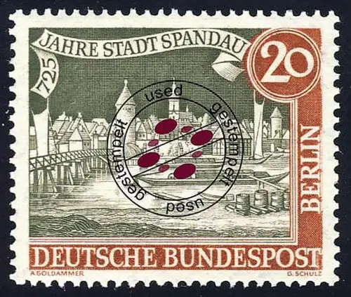 159x Spandau - senkrechte Gummiriffelung, gestempelt O