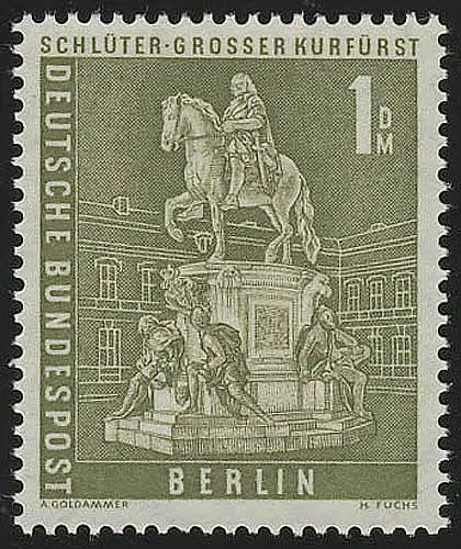 153w glatte Gummierung, Stadtbilder Reiterstandbild 1 DM ** postfrisch