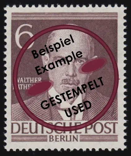 93 Rathenau 6 Pf, gestempelt O