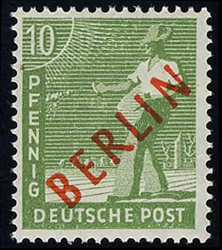 24 Rotaufdruck 10 Pf postfrisch ** geprüft