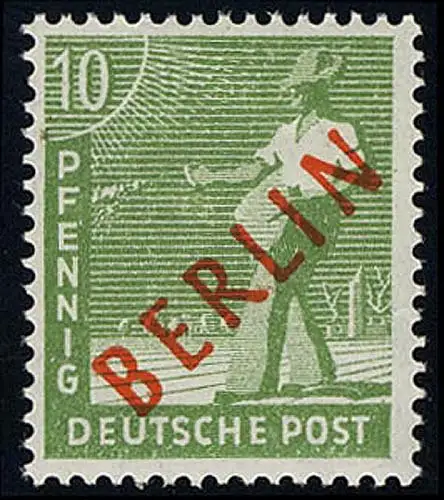 24 Rotaufdruck 10 Pf postfrisch ** geprüft