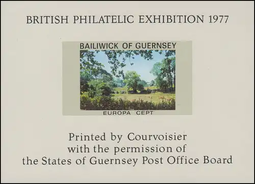 Sonderdruck Ausstellung 1977: Bailwick of Guernsey EUROPA CEPT Landschaft 
