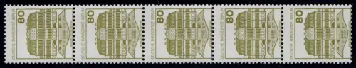 674A BuS 80 Pf - Verzähnung Rahmen, 5er-Str. mit rückseitiger Zähl-Nr. **