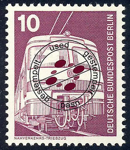 495 Industrie Technik 10 Pf Nahverkehrs-Triebzug O ALTE Fluoreszenz