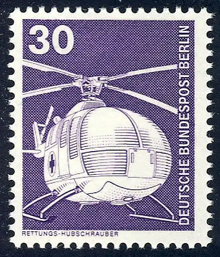 497 Industrie Technik 30 Pf Hubschrauber ** ALTE Fluoreszenz