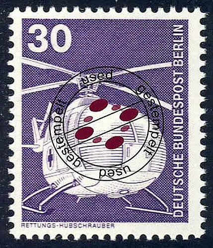 497 Industrie Technik 30 Pf Hubschrauber O ALTE Fluoreszenz