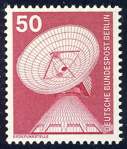 499 Industrie Technik 50 Pf Erdefunkstelle ** ALTE Fluoreszenz