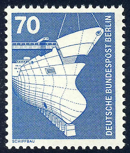 500 Industrie Technik 70 Pf Schiffbau ** ALTE Fluoreszenz
